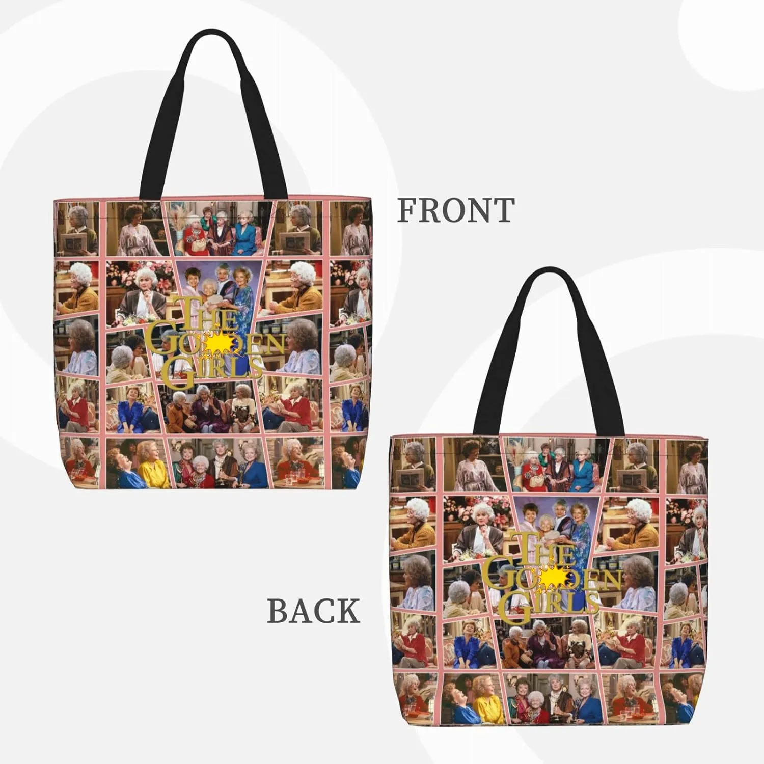 The Gold Girls Tote Bags Large Shopping Grocery Shoulder Bag Thank You for Being A Friend Friendship Gifts for Women Girls