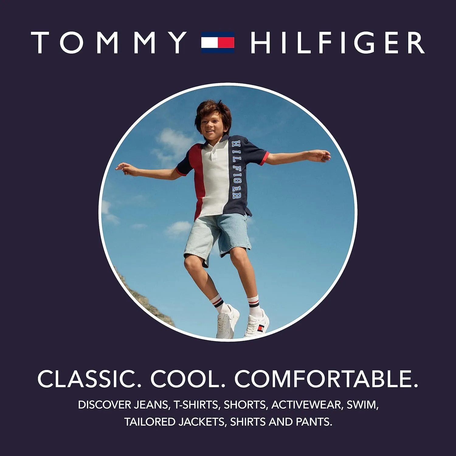 Tommy Hilfiger Boys' 5-Pocket Stretch Slim Straight Leg Denim Jean, Zipper Fly & Button Closure
