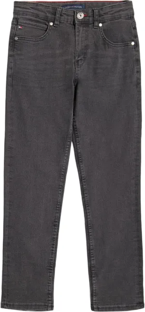 Tommy Hilfiger Boys' 5-Pocket Stretch Slim Straight Leg Denim Jean, Zipper Fly & Button Closure