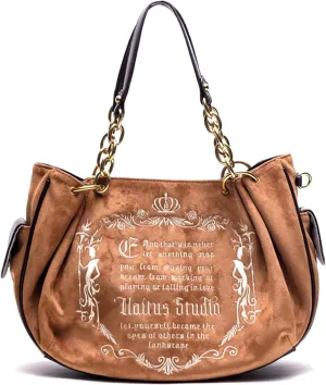 Top-handle Satchel Vintage Inspired Purse Gothic Tote Bag Embroidery Handbag Niche Large Capacity Single Chain Shoulder Bag