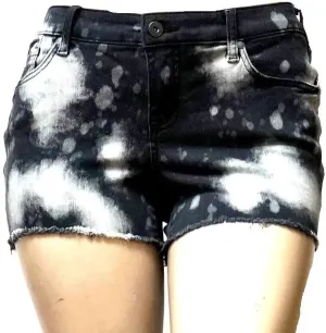 TORRID/Jack David Womens Plus Size Shorts Stretch Distressed TIE-DYE BLACK & WHITE Cotton Denim Jeans