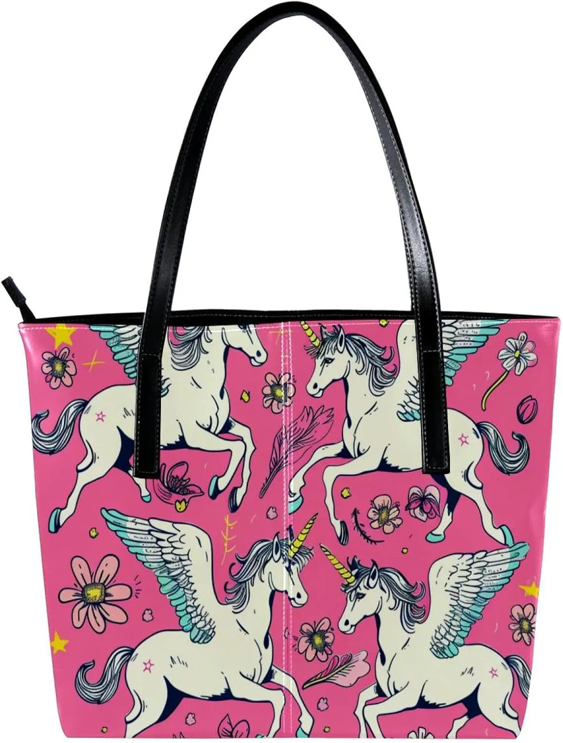 Tote Bag for Women, Large Tote Bag, Women's Tote Handbags, Unicorn Cartoon Moon Planet Meteor, Tote Bags for Women