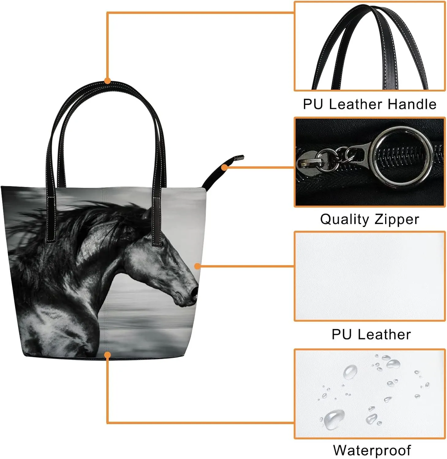 Tote Bag for Women PU Leather Handbags Women's Crossbody Handbags Work Tote Bags for Women Coachbags Tote Bag with Zipper