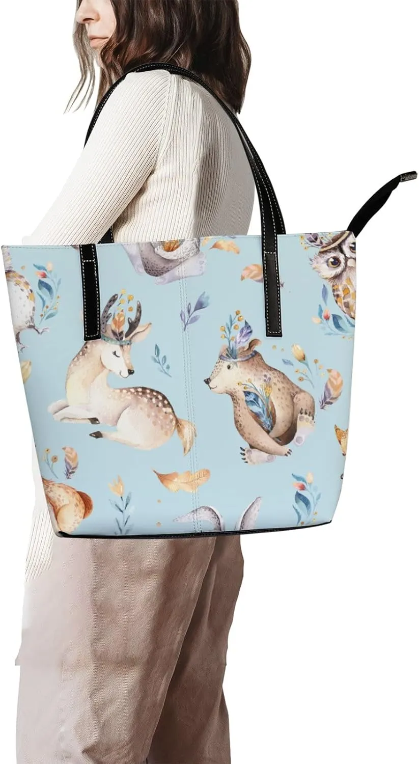 Tote Bag for Women PU Leather Handbags Women's Crossbody Handbags Work Tote Bags for Women Coachbags Tote Bag with Zipper