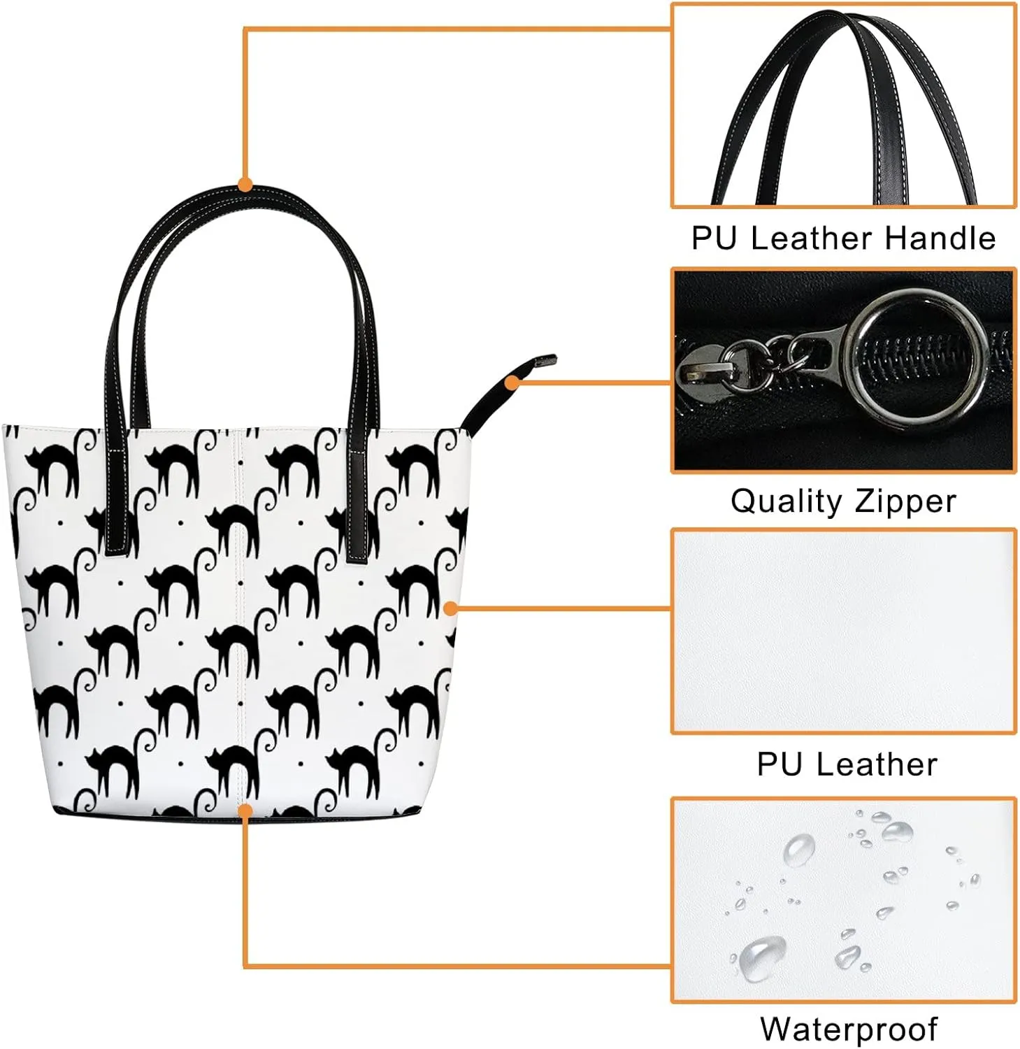 Tote Bag for Women PU Leather Handbags Women's Crossbody Handbags Work Tote Bags for Women Coachbags Tote Bag with Zipper