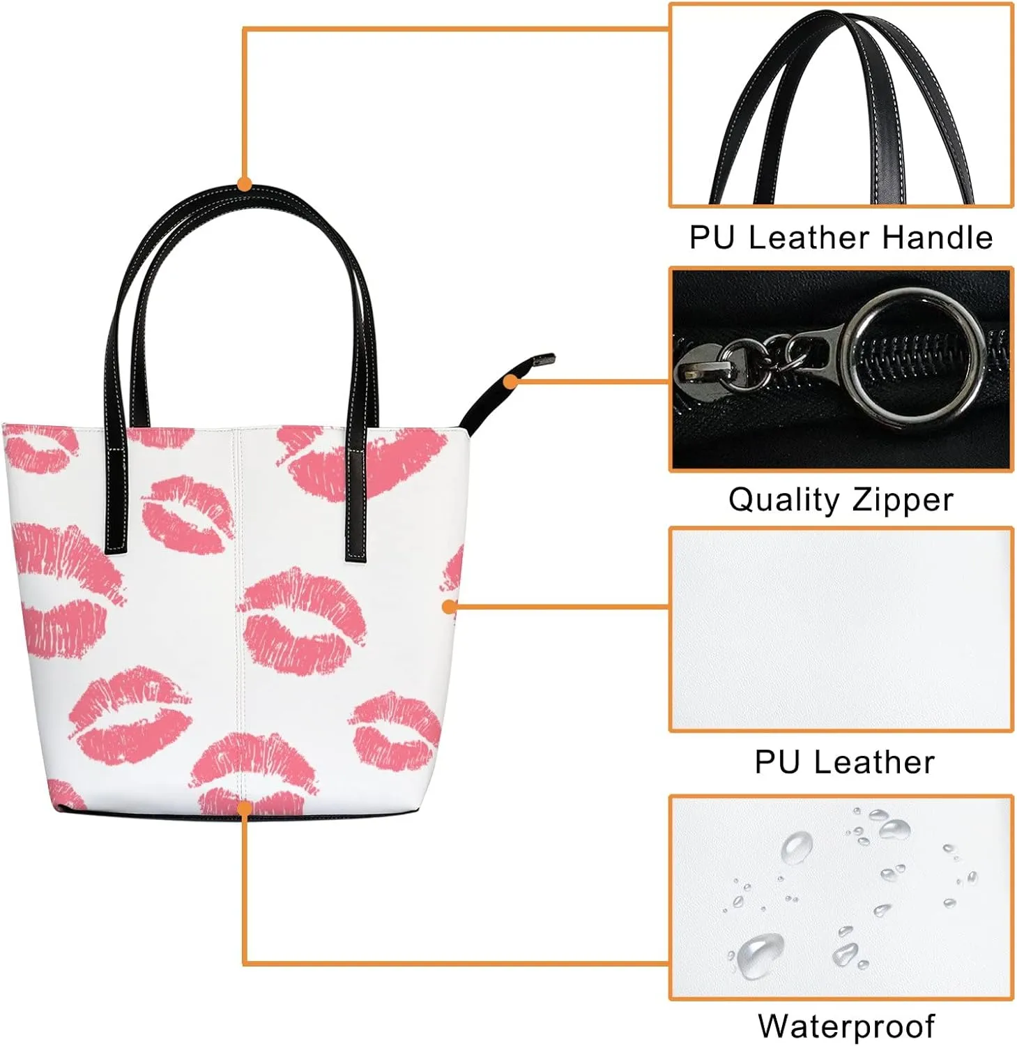 Tote Bag for Women PU Leather Handbags Women's Crossbody Handbags Work Tote Bags for Women Coachbags Tote Bag with Zipper
