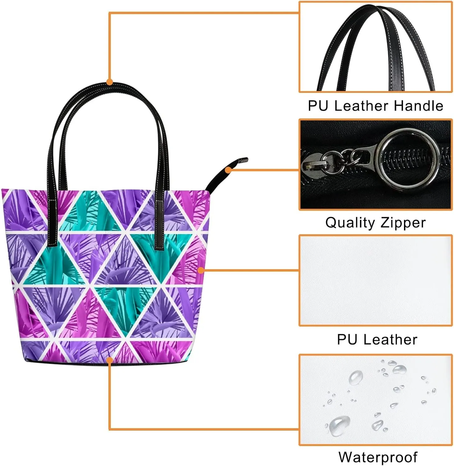Tote Bag for Women PU Leather Handbags Women's Crossbody Handbags Work Tote Bags for Women Coachbags Tote Bag with Zipper