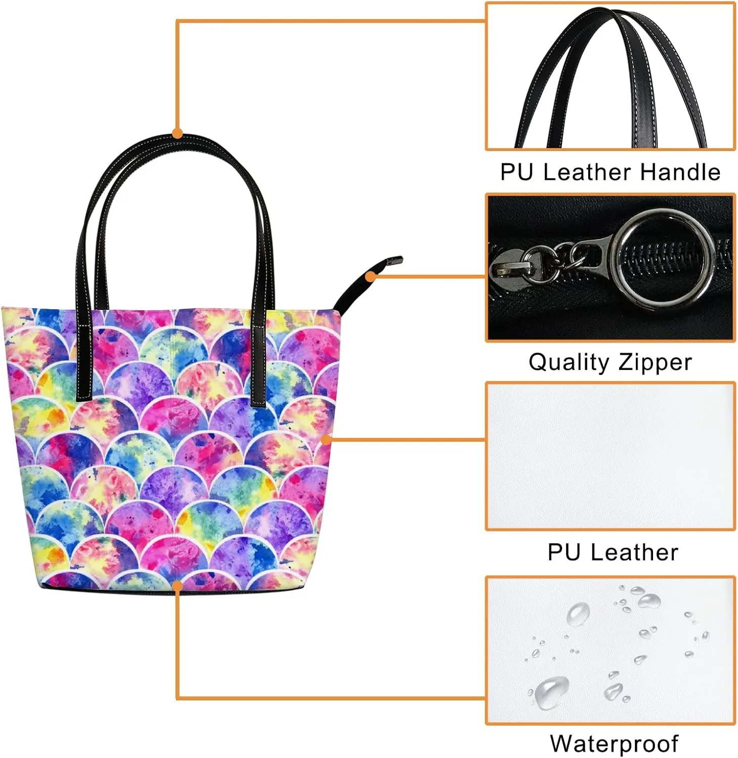 Tote Bag for Women PU Leather Handbags Women's Crossbody Handbags Work Tote Bags for Women Coachbags Tote Bag with Zipper