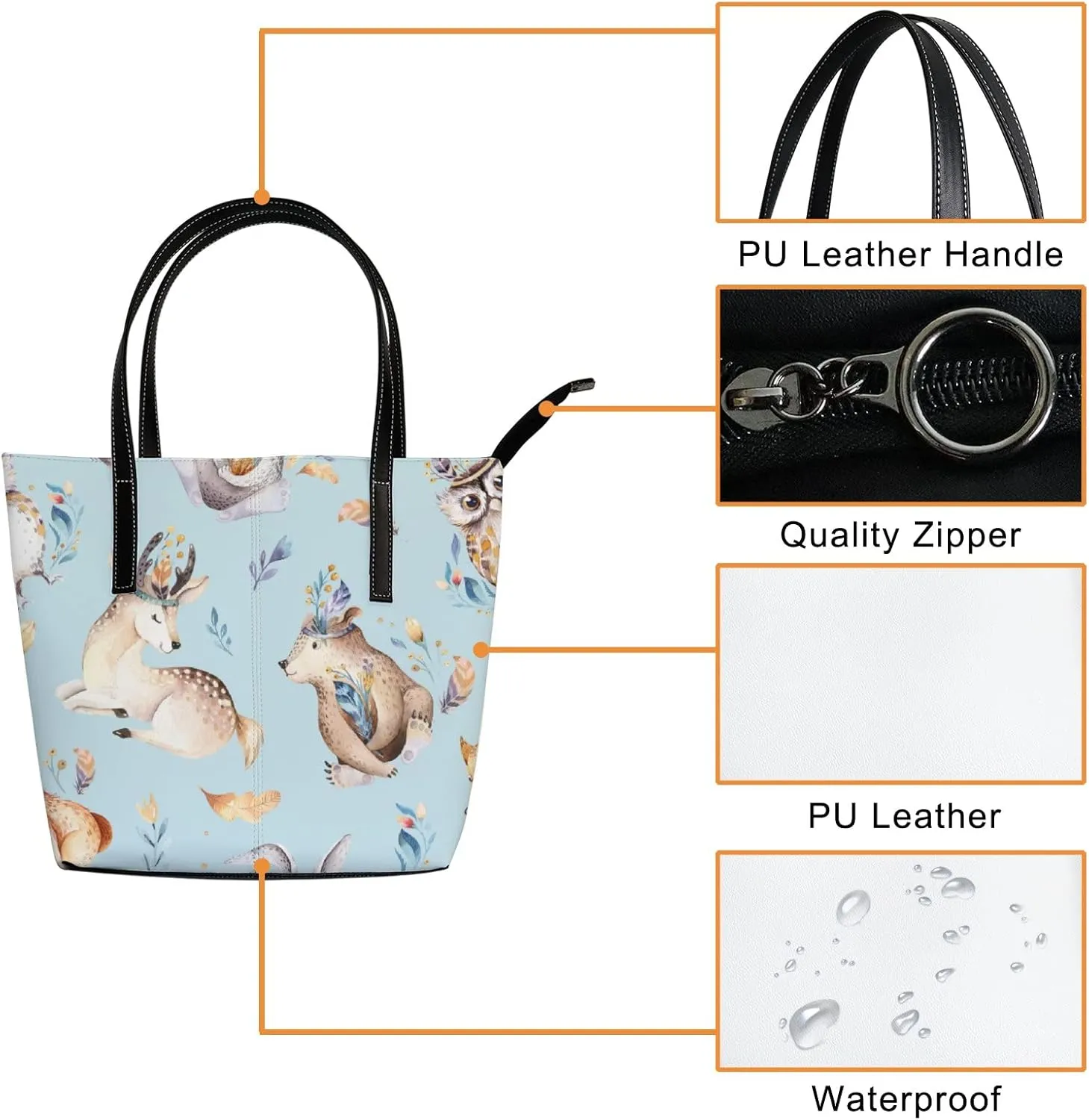 Tote Bag for Women PU Leather Handbags Women's Crossbody Handbags Work Tote Bags for Women Coachbags Tote Bag with Zipper