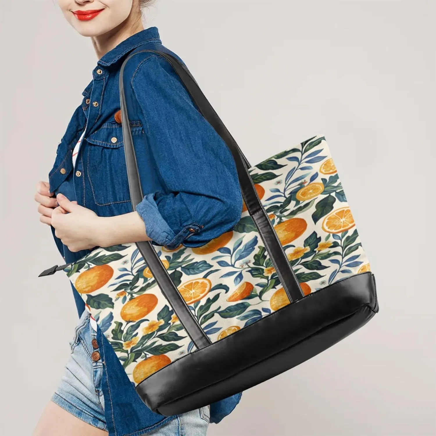 Tote Bag for Women with Zipper, Laptop Tote Bags Laptop Sleeve Case Shoulder Bag