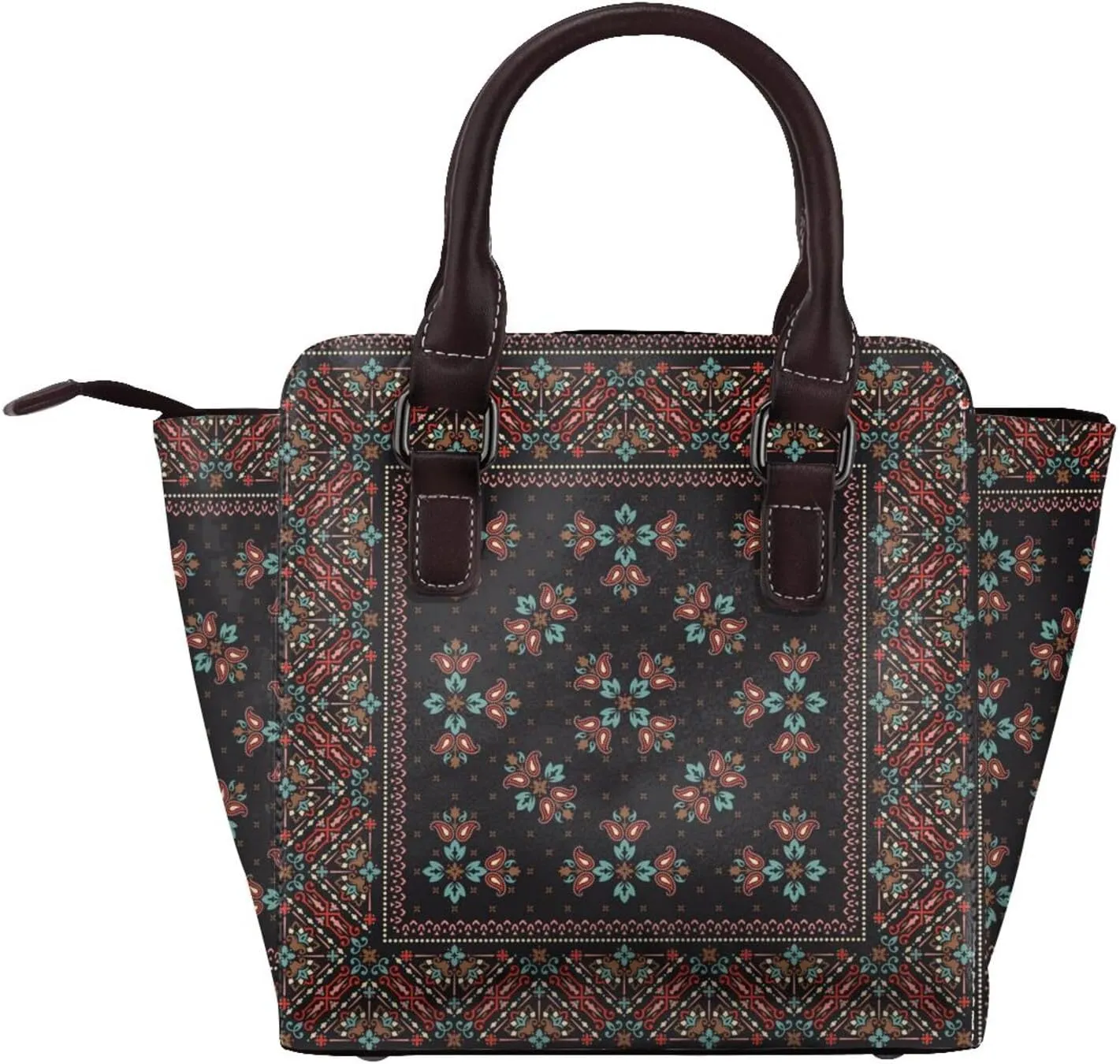 Tote Handbag for Women Faux Leather Shoulder Bag with Studded PU Leather Zipper Bag for Travel Work