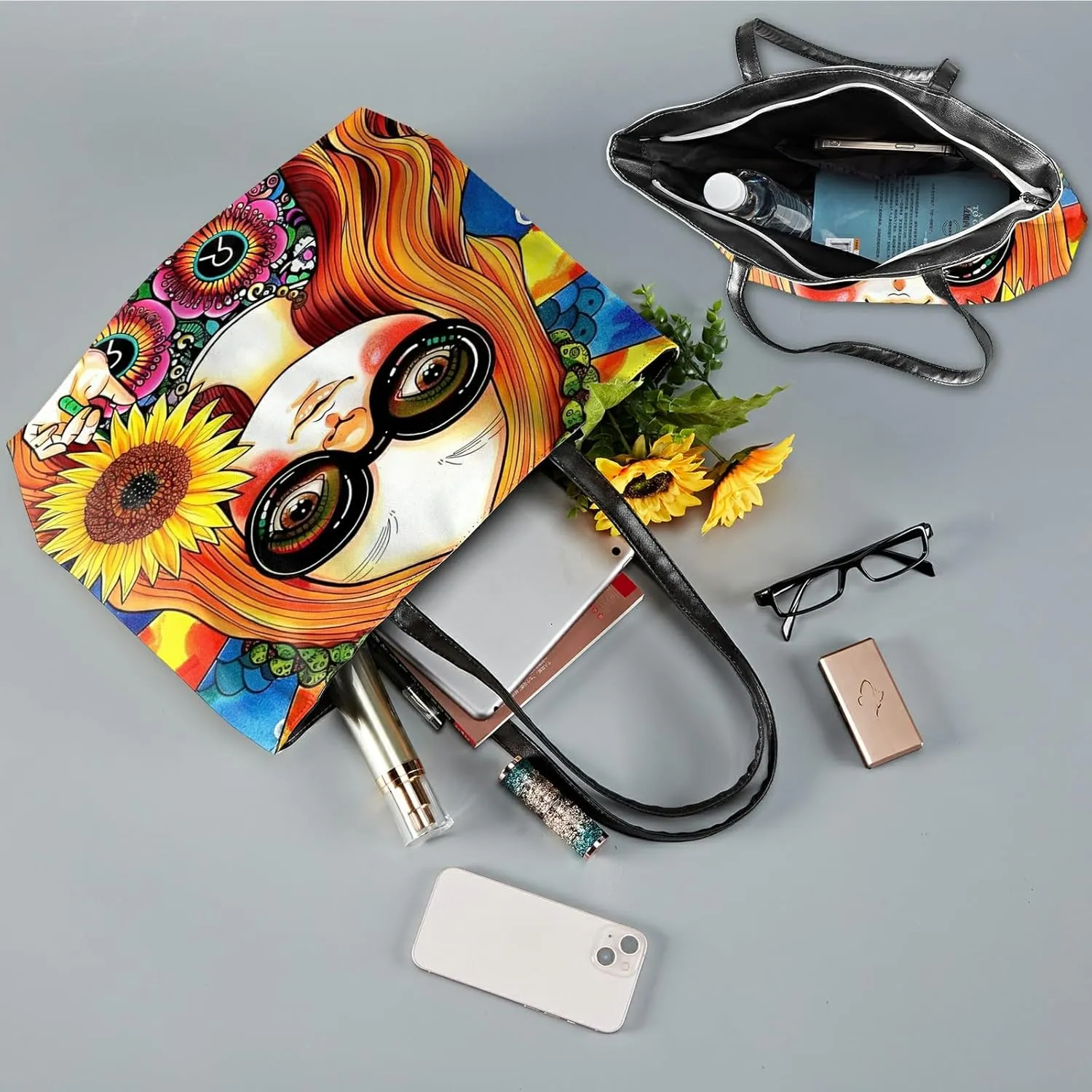 Travel Tote Bags Leather Purses for Women, Shoulder Bag with Zipper, Top Handle Ladies Shoulder Bags