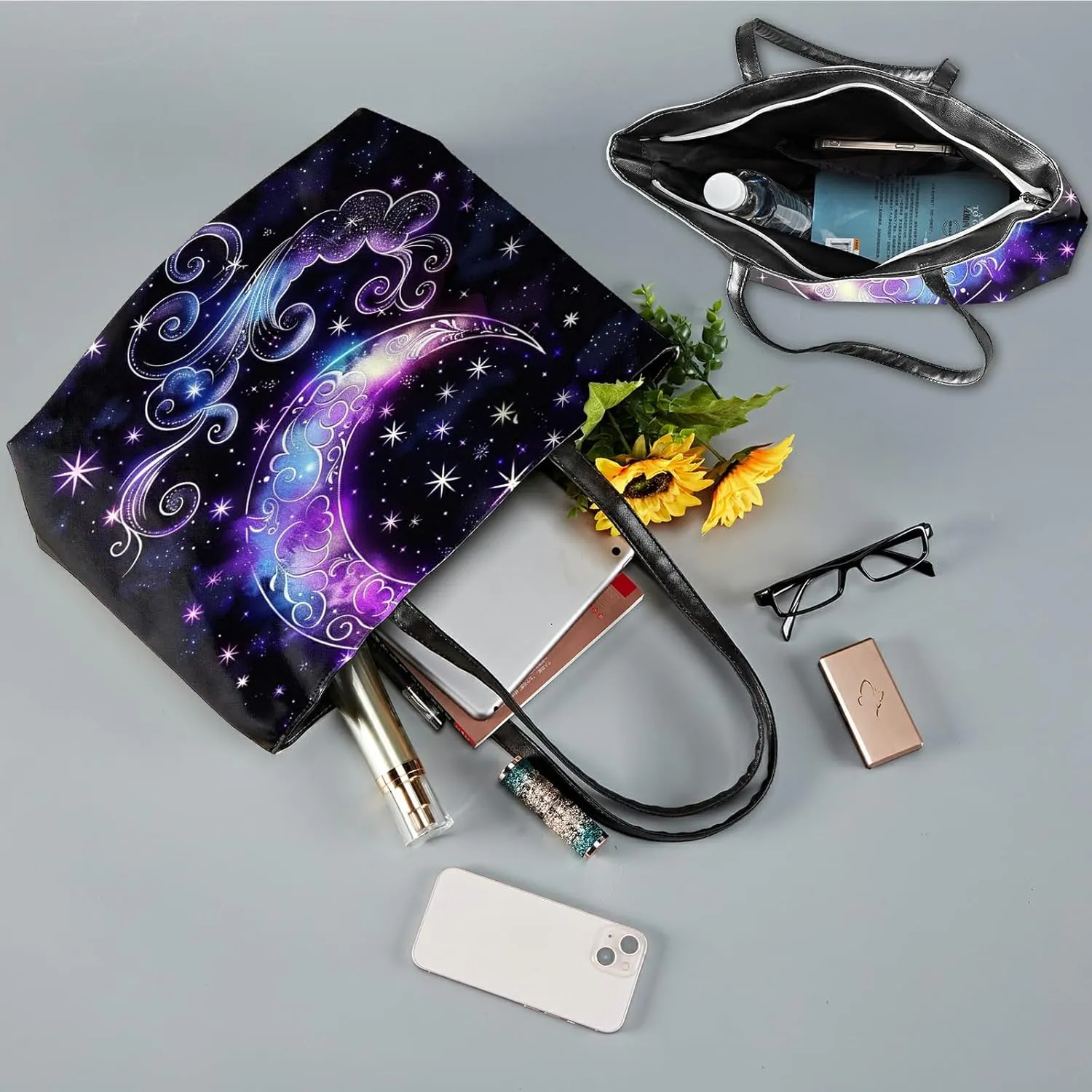 Travel Tote Bags Leather Purses for Women, Shoulder Bag with Zipper, Top Handle Ladies Shoulder Bags