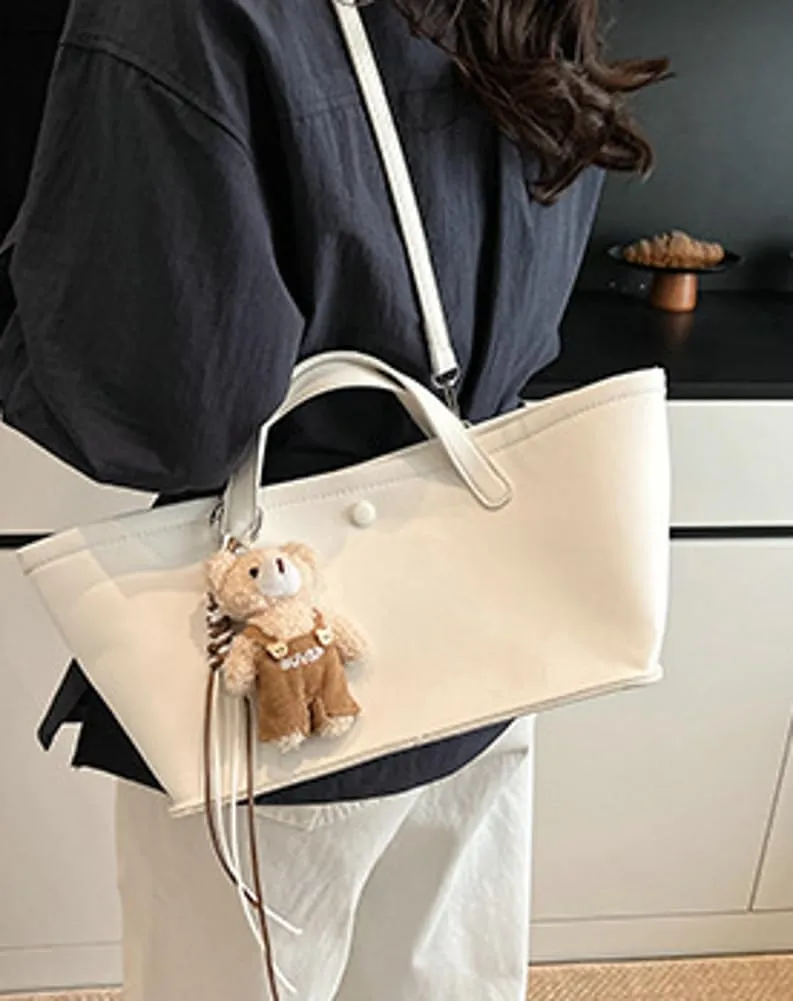 Trendy Tote Bag for Women Retro Casual Shoulder Bags PU Leather Work Handbags Satchel with Removeable Strap 2025