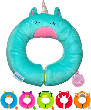 Trunki Kid's Travel Neck Pillow and Chin Rest | Support Sleepy Heads in The Car Seat, Plane, Bike or Pram | Yondi Small UNA Unicorn (Turquoise)