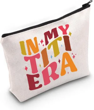 TSOTMO Aunt Gift Auntie Gift In My Titi Era Cosmetic Bag For Aunt Best Aunt Ever Gift New Aunt Gift Auntie Era Gift (TITI)