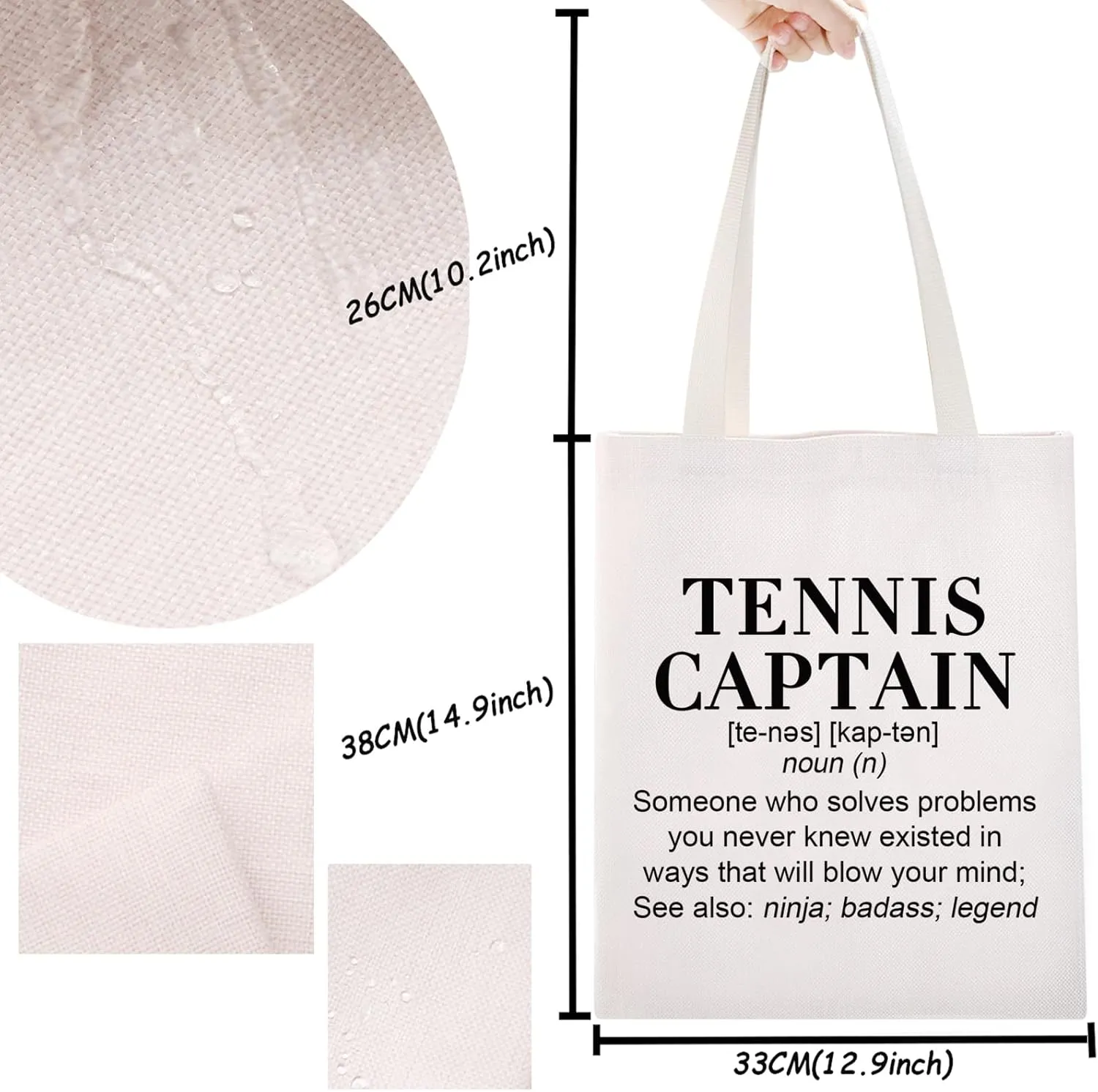 TSOTMO Tennis Captain Makeup Bag - Zipper Pouch for Tennis Player, Coach & Captain Gift