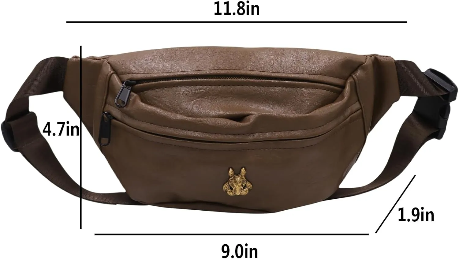 Unisex Leather Belt Bag Fanny Pack for Women Men Black Sling Chest Bag Fashion Crossbody Shoulder Bag