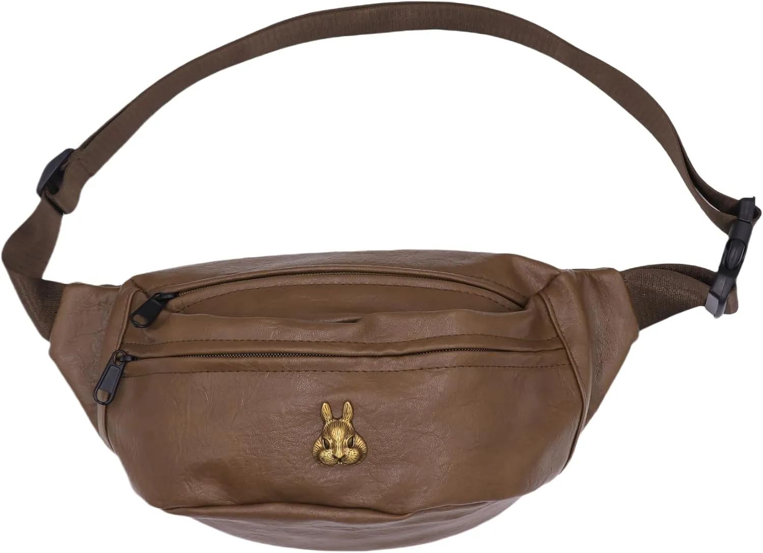 Unisex Leather Belt Bag Fanny Pack for Women Men Black Sling Chest Bag Fashion Crossbody Shoulder Bag