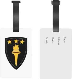 United States Army War College Shoulder Sleeve Insignia Luggage Tags for Suitcases Travel Tags ID Labels for Women Men Travel Bag Luggage Accessories