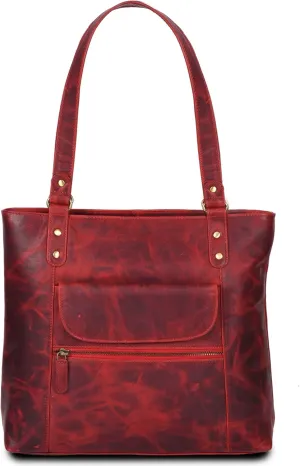 VALENCHI-Leather Shoulder Bag with Front and Back Zipper pocket with Large storage capacity