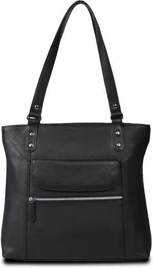 VALENCHI-Leather Shoulder Bag with Front and Back Zipper pocket with Large storage capacity