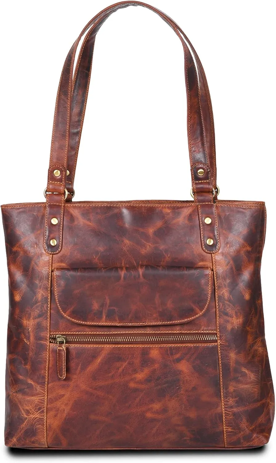 VALENCHI-Leather Shoulder Bag with Front and Back Zipper pocket with Large storage capacity