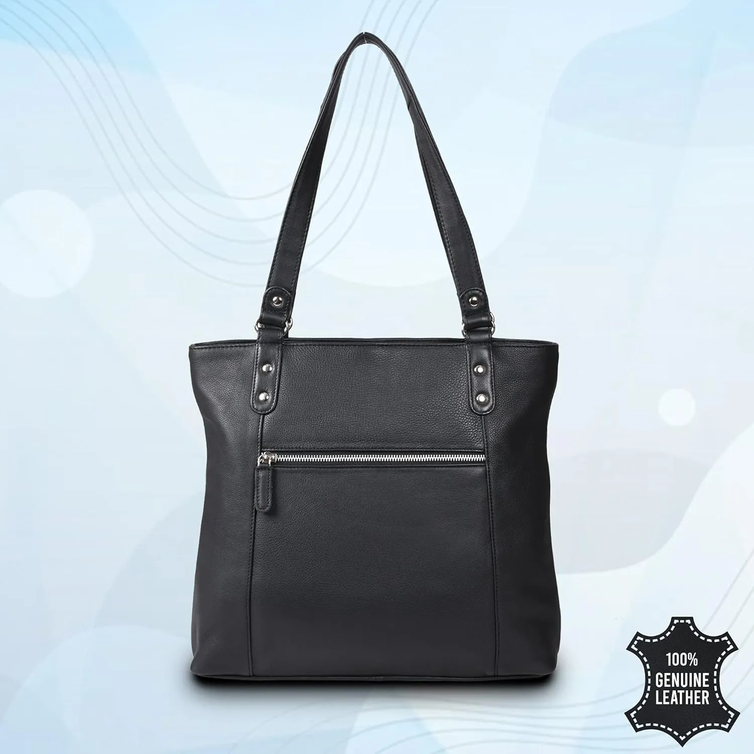 VALENCHI-Leather Shoulder Bag with Front and Back Zipper pocket with Large storage capacity