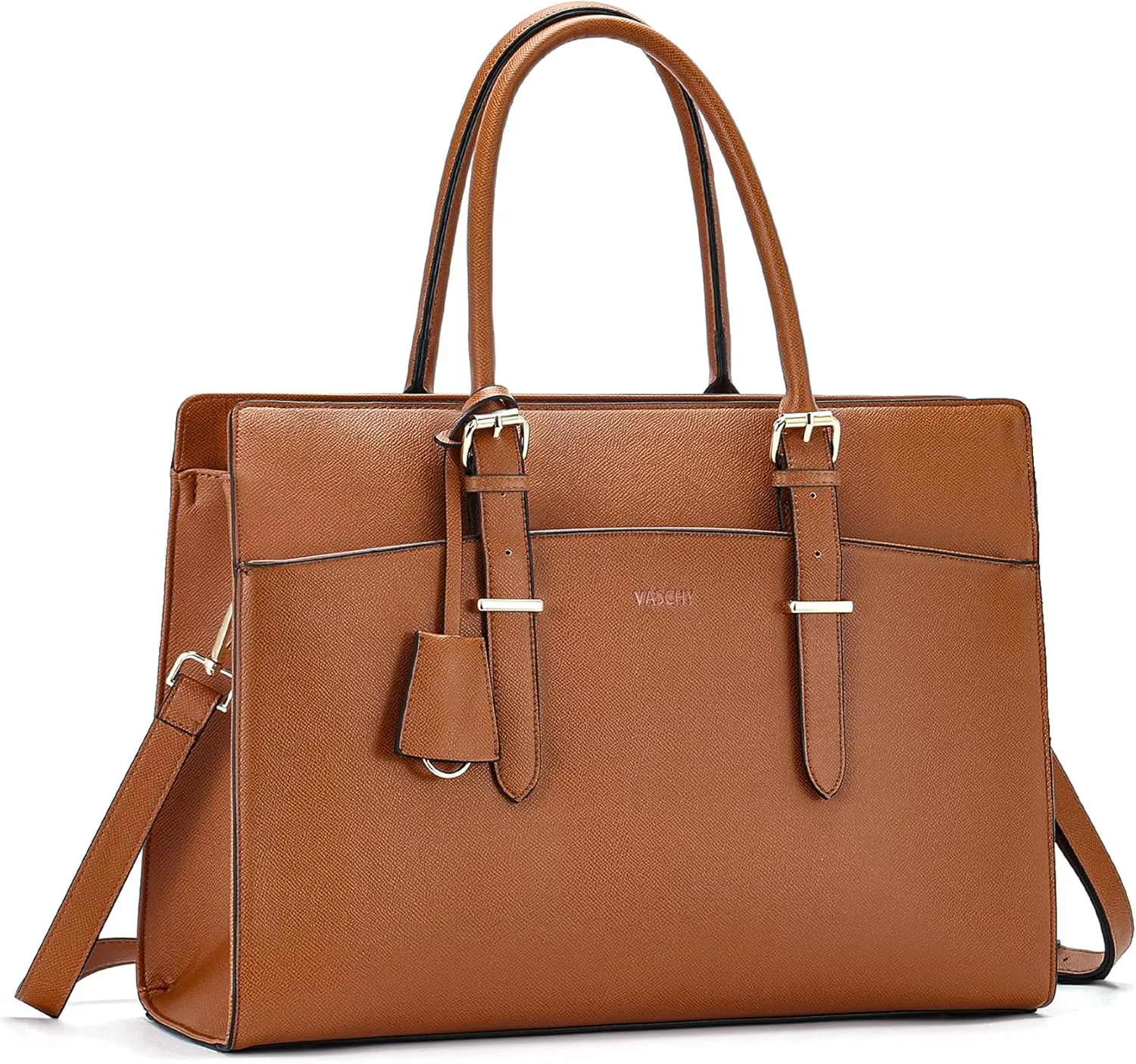 VASCHY Laptop Bag for Women, Vegan Leather 15.6 Inch Computer Large Work Tote Purse Business Briefcase Handbag Shoulder Bag