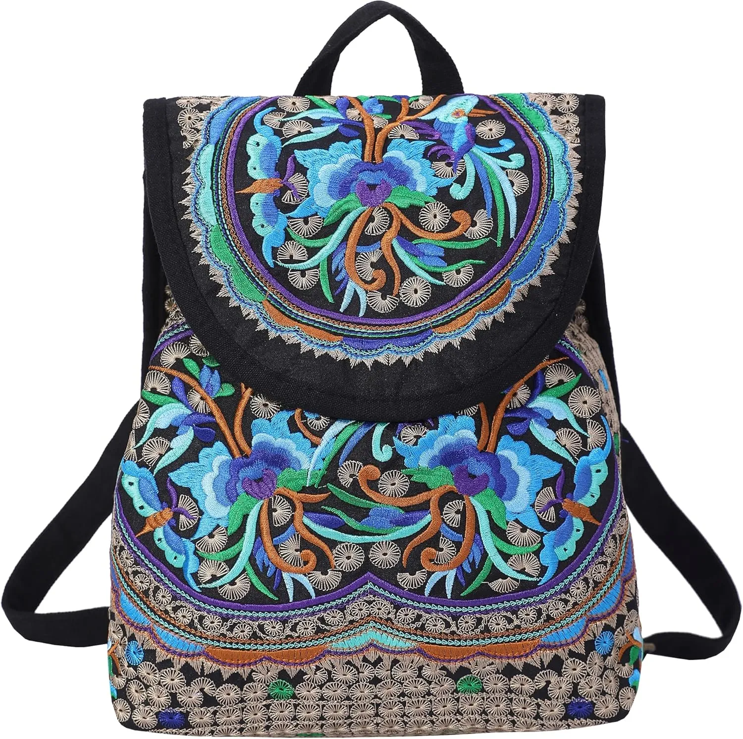 Vintage Embroidered Women Backpacks Boho Backpack Purse Ethnic Travel Shoulder Bag for Women