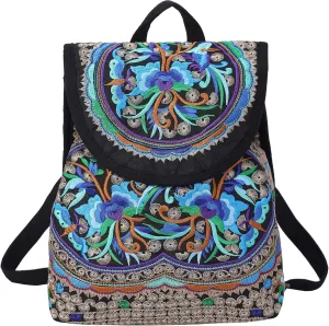 Vintage Embroidered Women Backpacks Boho Backpack Purse Ethnic Travel Shoulder Bag for Women