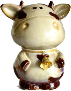 WAIT FLY Cow Piggy Coin Bank, Ceramic Animal Money Box