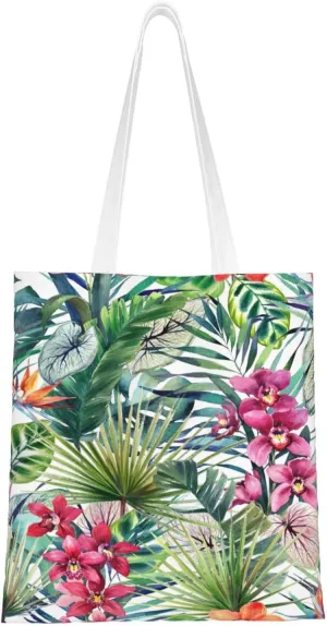 Wild Animals Print Large Canvas Beach Travel Reusable Grocery Shopping Tote Bag Portable Storage Handbag