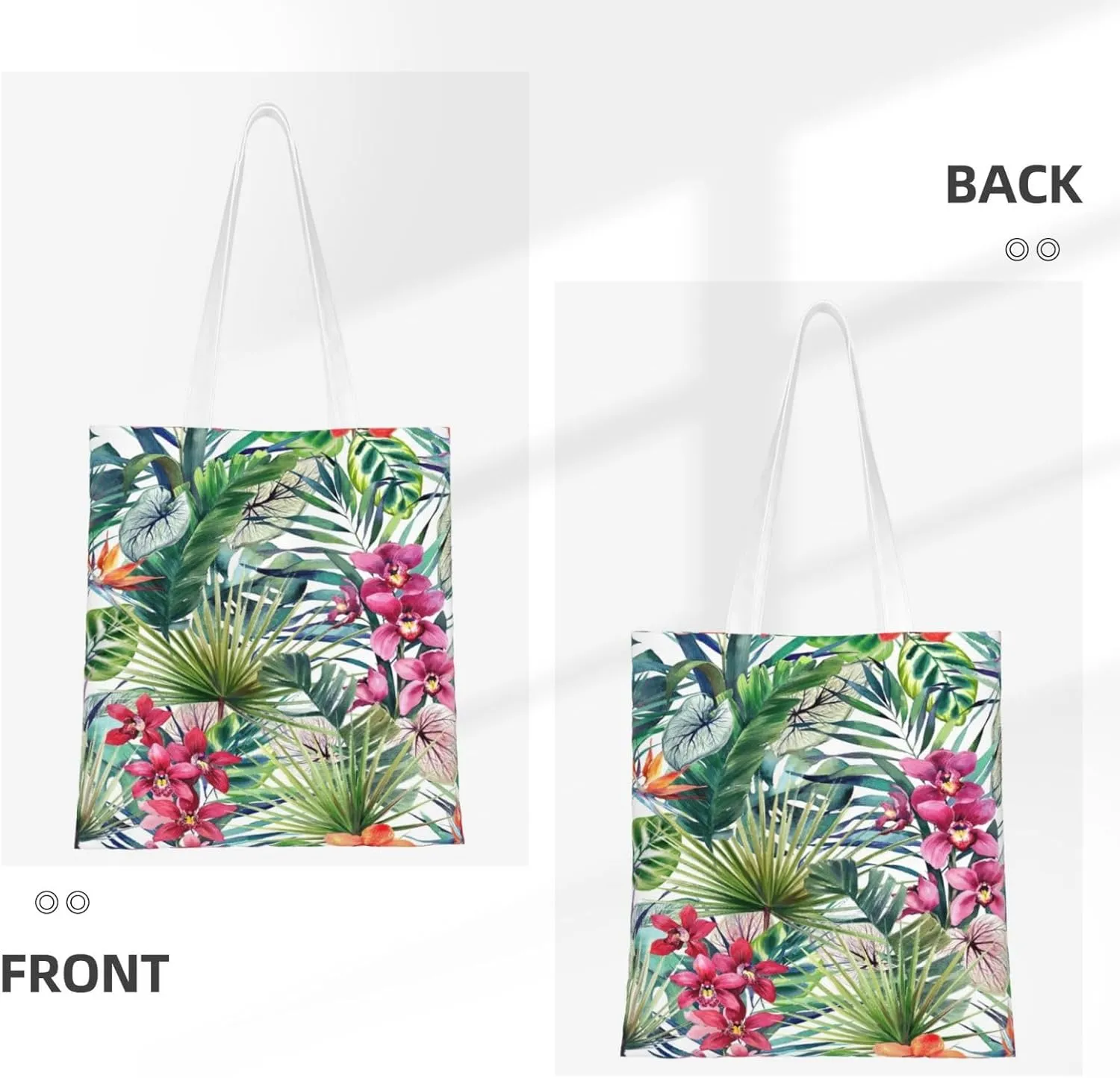 Wild Animals Print Large Canvas Beach Travel Reusable Grocery Shopping Tote Bag Portable Storage Handbag