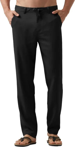 Willit Men's Linen Pants Casual Linen Dress Pants Drawstring Beach Summer Lightweight Trousers 29" 30" 32"