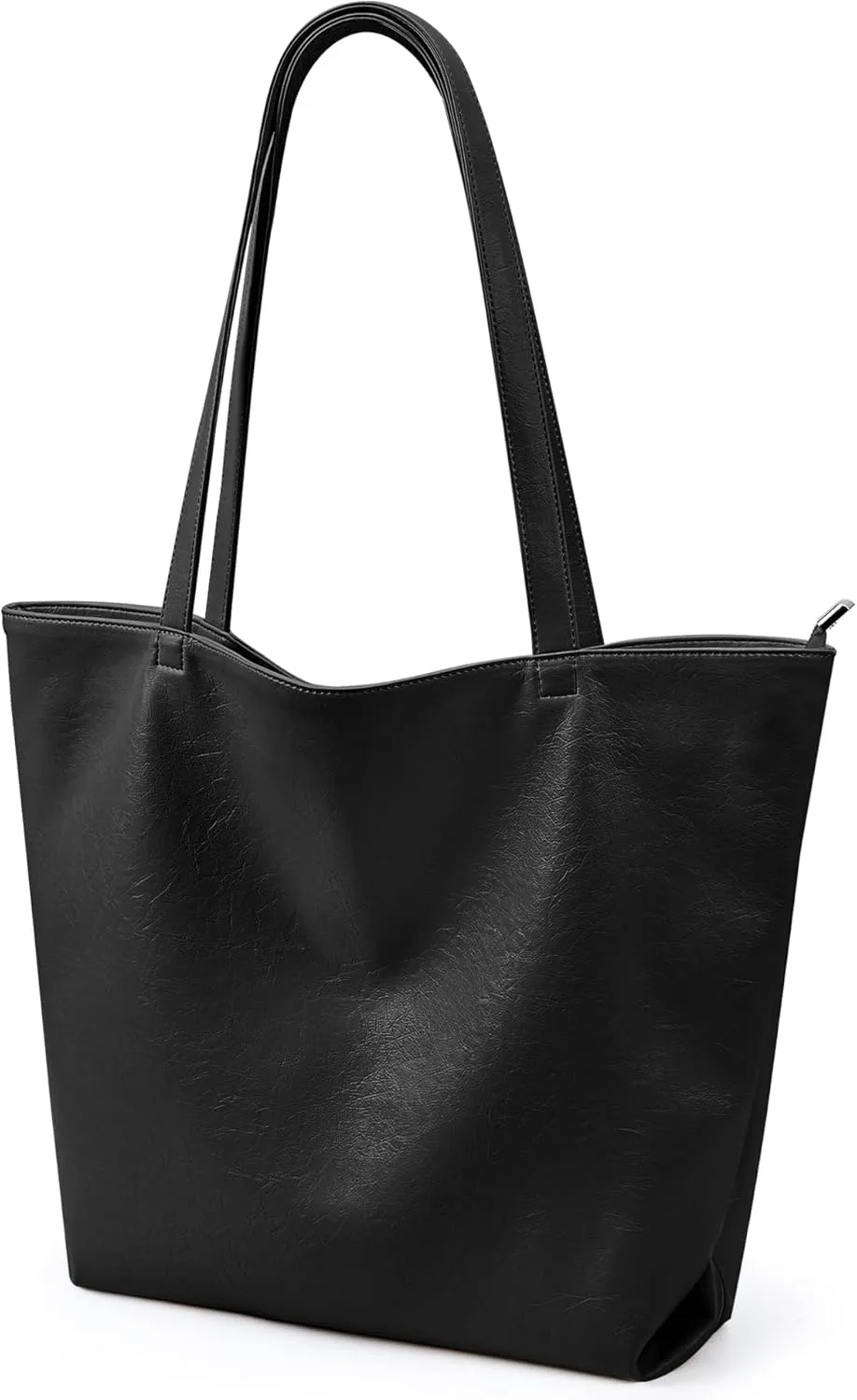 WLLWOO WLLWOO Soft PU Leather Tote Bag for Women Large Casual Hobo Handbags with Zipper Shoulder Work Bag Travel Purse