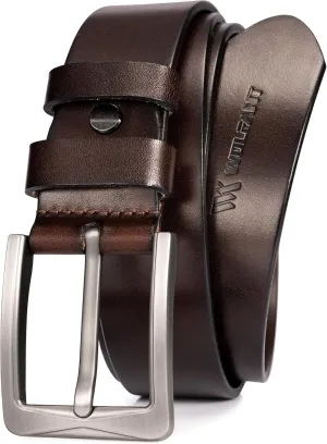 WOLFANT 1.5" Full Grain Leather Belt for Men,100% Italian Solid Durable Leather