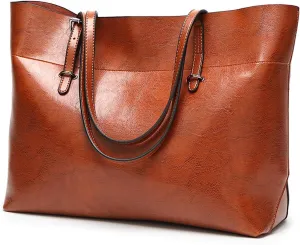 Women Leather Tote Bag Mens Top Handle Satchel Handbags PU Faux Leather Tassel Shoulder Purse Plain