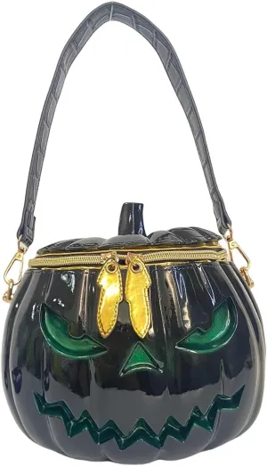 Women Pumpkin Shaped Crossbody Shoulder Bag Unique Weird PVC Handbag Novelty Halloween Pumpkin Purse