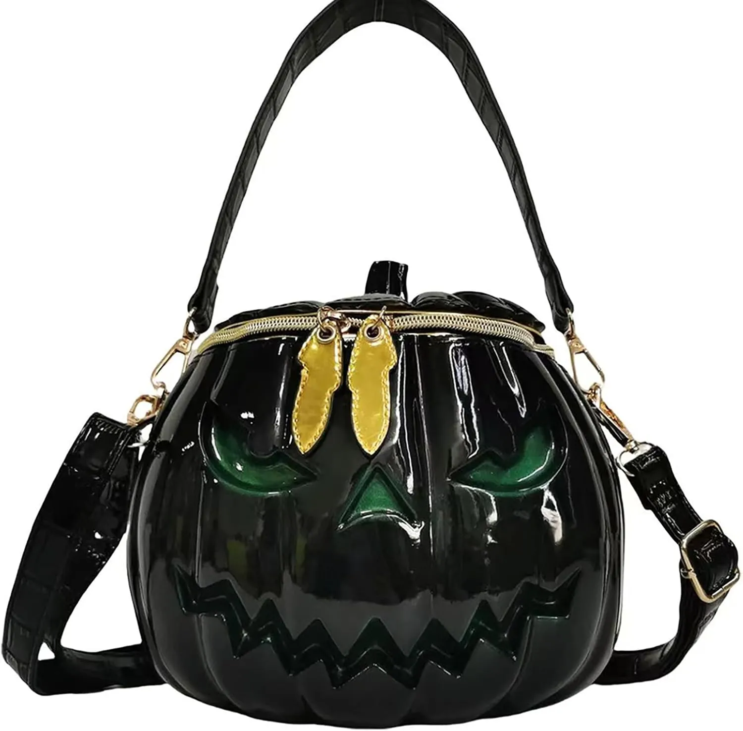 Women Pumpkin Shaped Crossbody Shoulder Bag Unique Weird PVC Handbag Novelty Halloween Pumpkin Purse