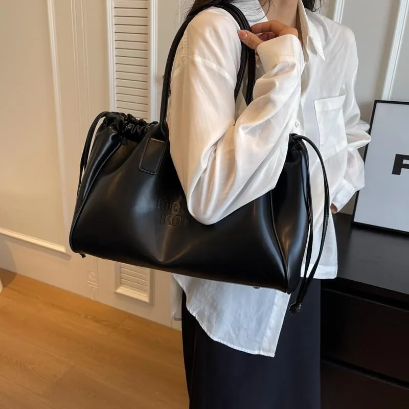 Women Soft PU Leather Shoulder Bag Vintage Slouchy Handbag Y2k Purse Leather Shoulder Bag for Women