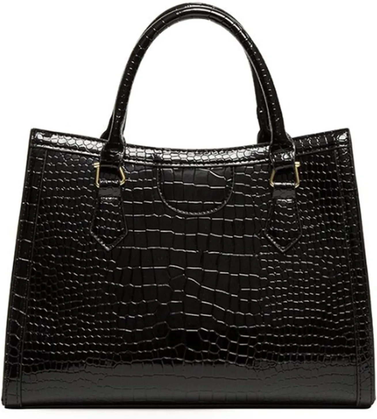 Women Tote Handbag Crocodile Pattern Shoulder Bag Faux Leather Retro Satchel Purse