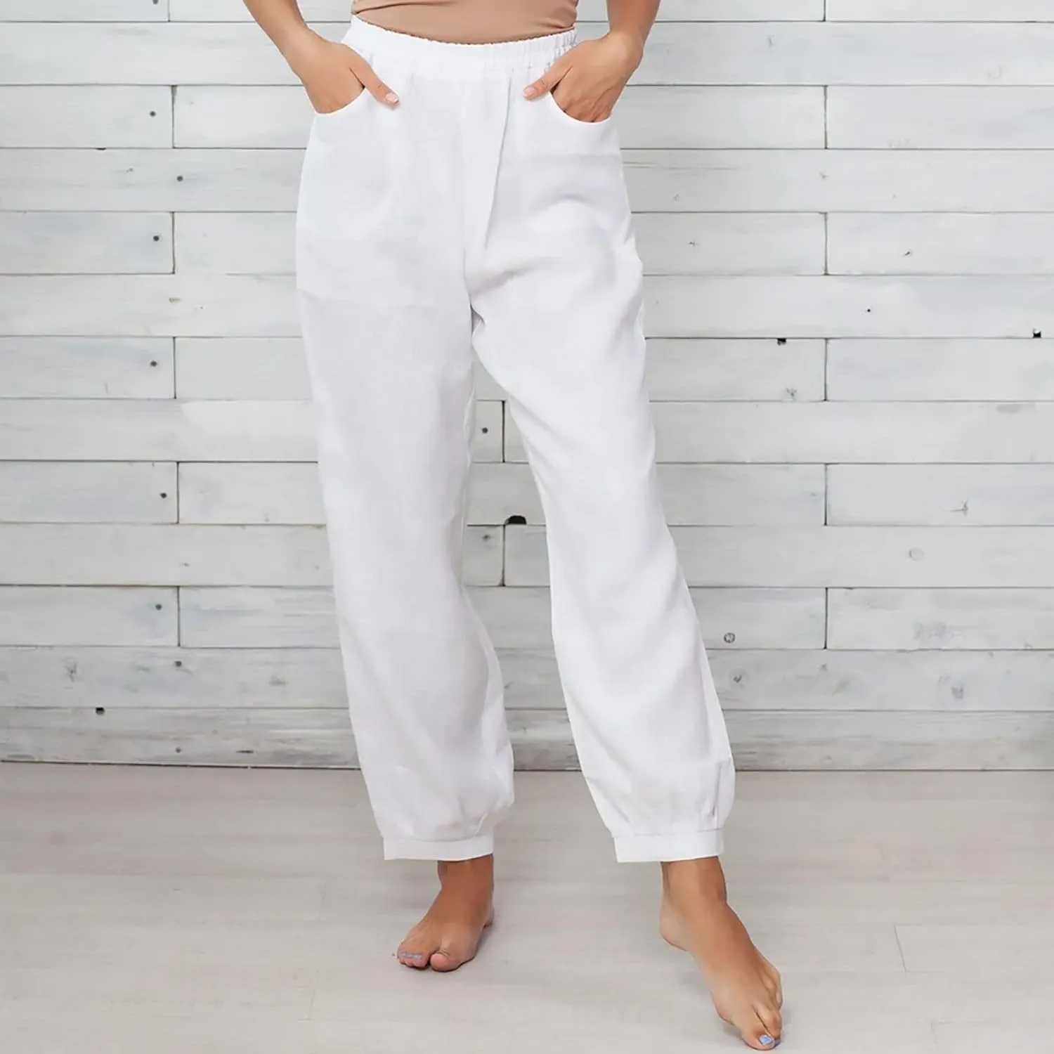 Womens Bootcut Dress Pants Womens Summer Drawstring Drawstring Waist Wide Leg Palazzo Beach Pants Loose Fit with Pockets