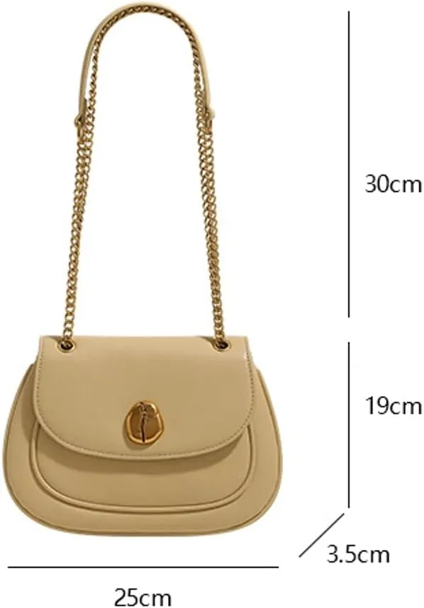 Women's Fashion Chain Shoulder Bag, Stylish Crossbody Purse for Daily Use, Casual & Office Handbag with Adjustable Strap