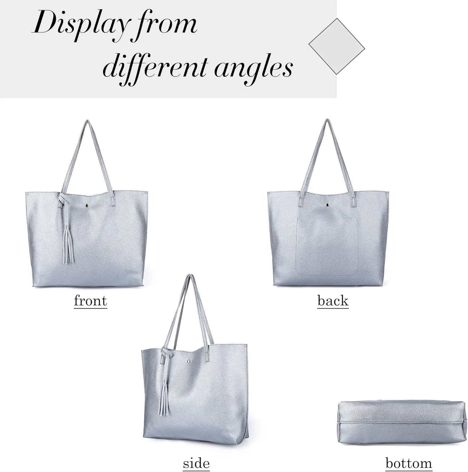 Women's Faux PU Leather Tote Shoulder Purses Bag for women, Big Capacity Tassel Handbag