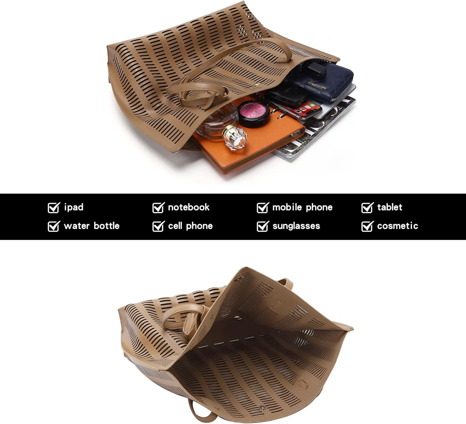 Women's Faux PU Leather Tote Shoulder Purses Bag for women, Big Capacity Tassel Handbag