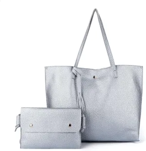 Women's Faux PU Leather Tote Shoulder Purses Bag for women, Big Capacity Tassel Handbag