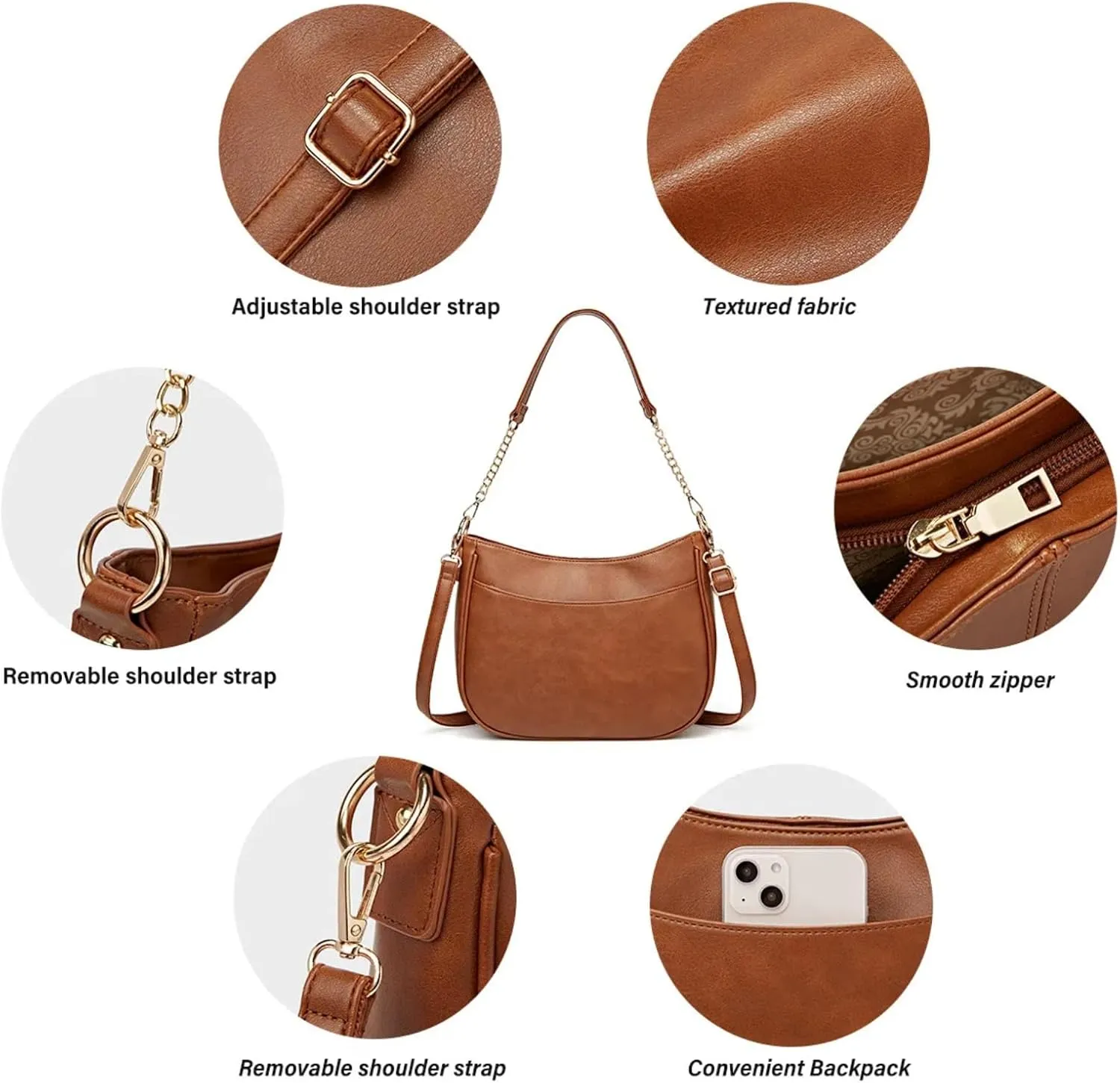 Women's handbag AAAA  PU leather shoulder Handbags Large capacity handbag wrinkle resistant modern fashion…