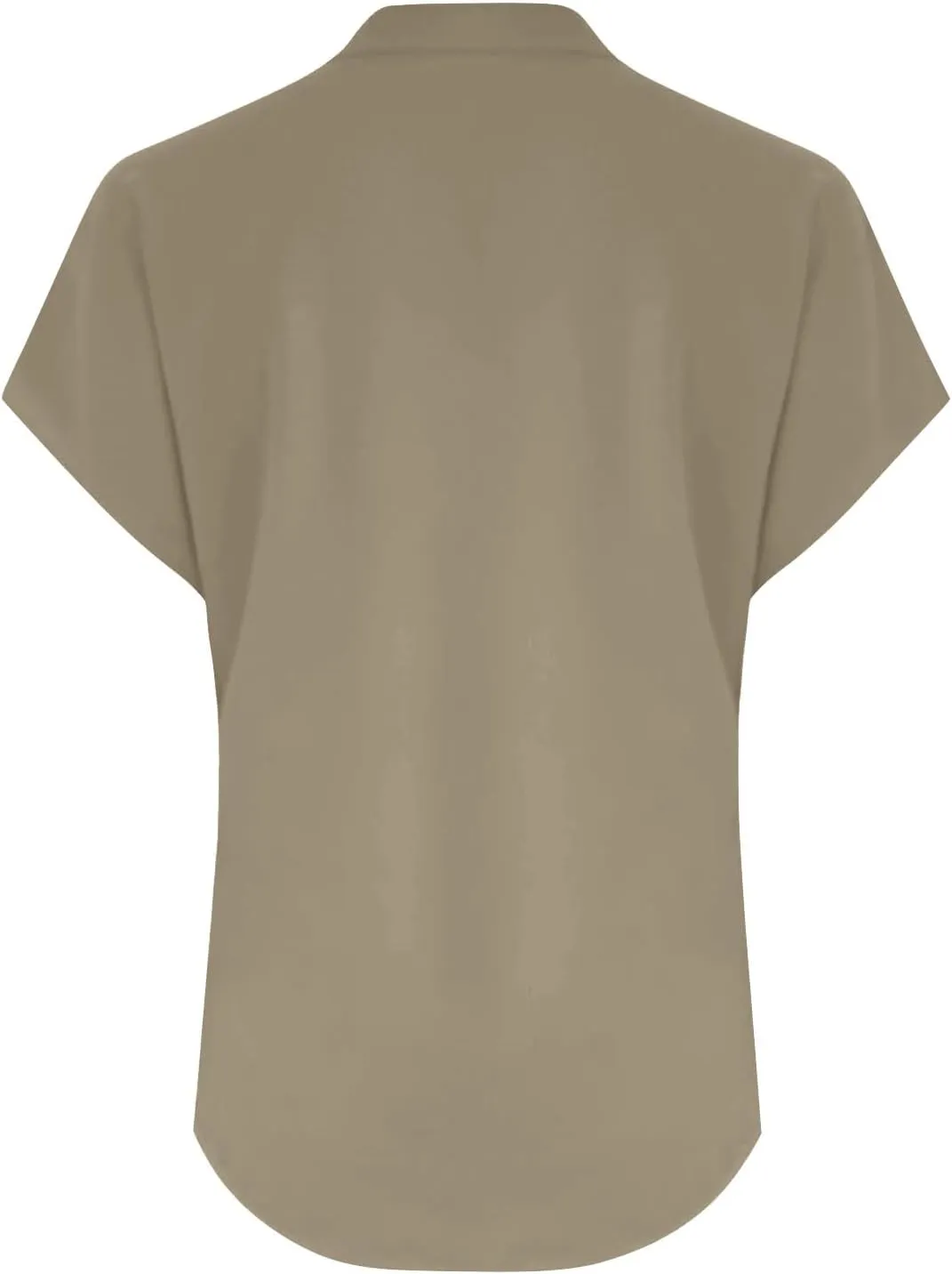 Women's Linen V Neck Shirt Trendy Short Sleeve Button Summer T-Shirts Loose Vacation Beach Solid Blouses Tunic Tops