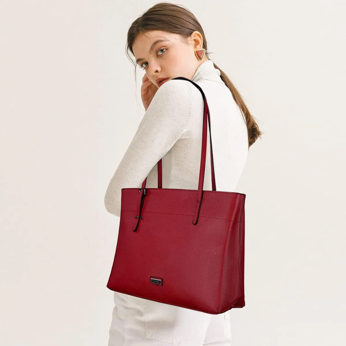 Women's Soft Faux Leather Tote Bag Purse Handbags Wallet Tote Shoulder Bag Purse Large Capacity